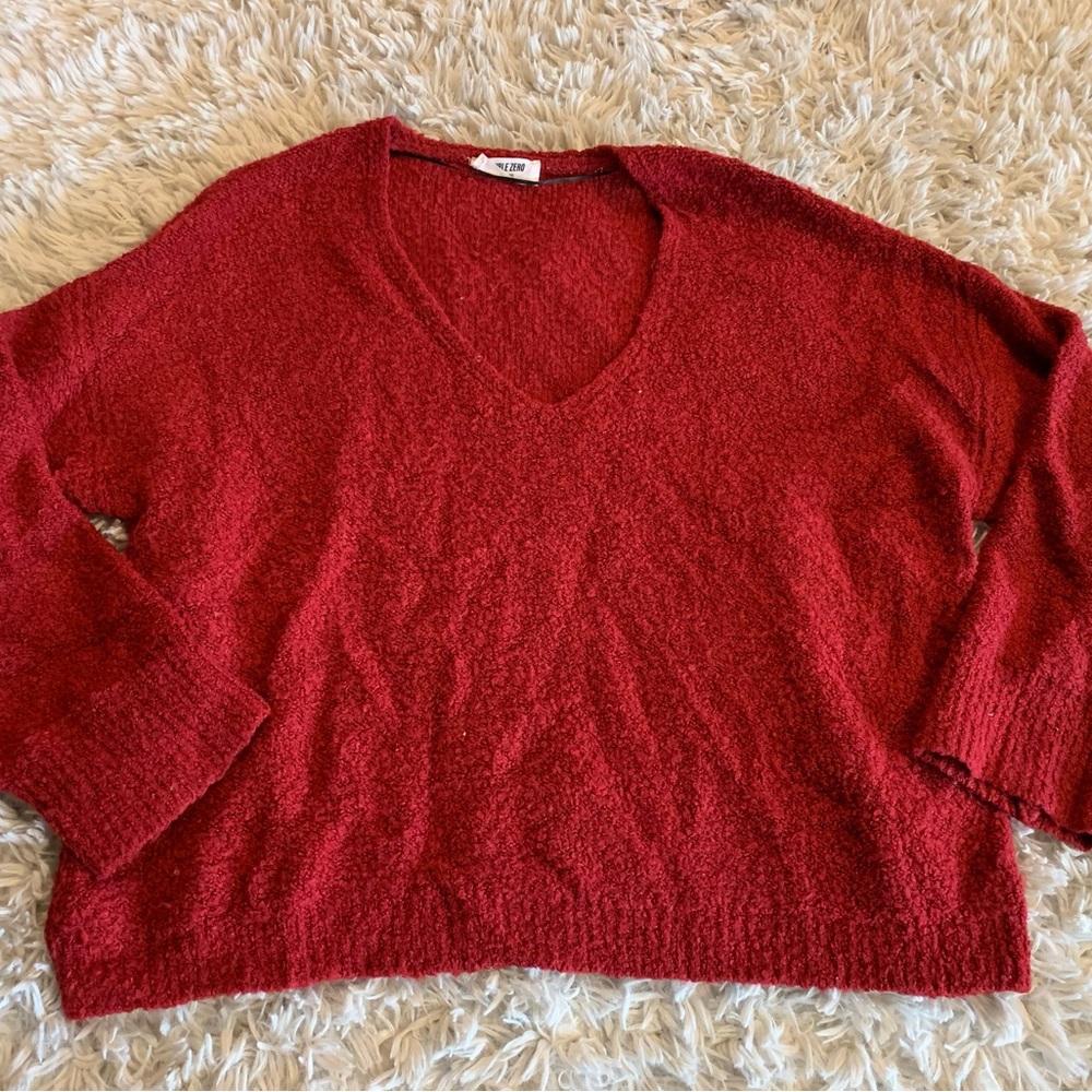 Double Zero Red Over Sized Sweater